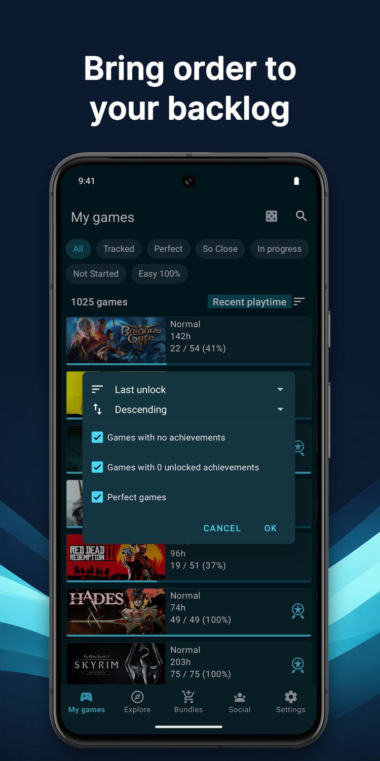 Tenacity Android screenshot: Bring order to your backlog