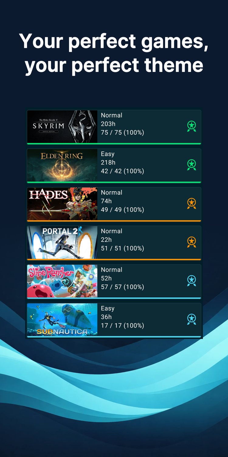 Tenacity Android screenshot: Your perfect games, your perfect theme